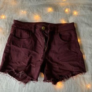 American Eagle Burgundy Jegging Shorts